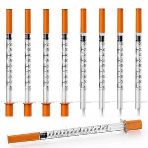 1mlcc Syringe with Needle, 30 Gauge 516 inch(8mm) for Lab Tools Accessories, Pack of 25