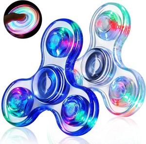 Gigilli Fidget Spinners for Kids 2 Pack, Light up Sensory Fidget Toys Adults Kid 4-8-12, Glow in The Dark ADHD Autism Toys 5-7 Boys Girls, LED Classroom Prizes Teen Boy Gifts for Kids Mini Fidgets