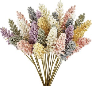 WILLBOND 24 Pcs Artificial Breath Flowers Pastel Foam Berry Spike Picks Mini Fake Vanilla Flower Faux Bouquet for Home Vase Wedding Party Indoor Office Outside Hanging Decoration