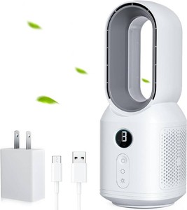 $45 letme 13 Inch Desk Fan Bladeless, Small Table Fan, Small Office Fan with 3 Speeds and Night Light, Small Quiet Desktop Fan for Personal, Bedroom, Office, Nightstand
