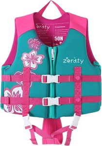 $41 Zeraty Toddler Swim Vest Neoprene Kids Float Jacket Swimming Aid for Children Girls and Boys 20-30-40-50-60-70-80Lbs with Dual Adjustable Safety Straps