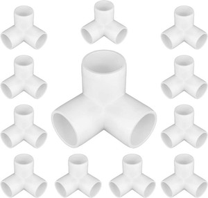 12-Pack 3 Way PVC Fittings 1 Inch, Furniture Grade PVC Pipe Elbow Connector for All DIY Structure and Frames (missing pieces)