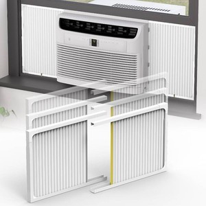 $39 Window AC Side Panel with Frame, Adjustable Air Conditioner Side Panels for Window Units of 5,00014,000 Btu, Extra Wide Window Air Conditioner Side Panels Kit, Pack of 2