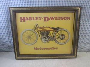 (FS) Framed Harley Davidson Motorcy...