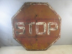 (FS) Vintage Steel Stop Sign 24 x ...