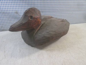 (FS) Hand Carved Wood Duck 14 Long...