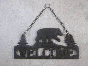 (H-1) Cast Iron Bear Wecome Sign 10...