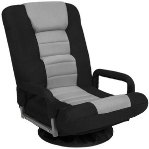 Best Choice Products - 360-Degree Swivel Gaming Floor Chair w Armrest Handles, Foldable Adjustable Backrest - BlackGray