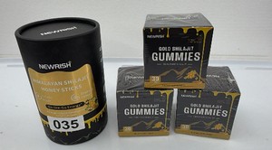 Lot of Brand New - Newrish Honey sticks and three boxes of gold Shilajit Gummies