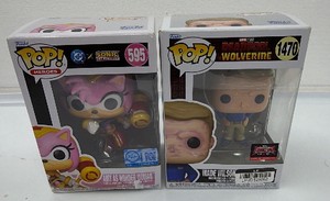 Lot of 2 Brand New Funko Pops - Sonic Amy as Wonder Woman and Wade Wilson