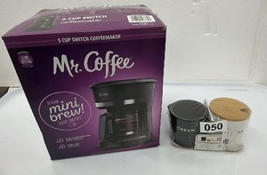 A lot of 2 Brand New items - Mr. coffee 5 cup switch, coffee maker and cream and sugar set