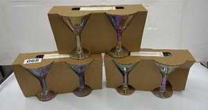 Lot of 3 Brand New cocktail glass sets - two glasses in each set, six total glasses