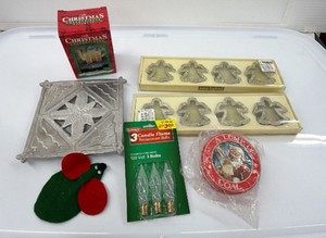 Christmas Decoration lot, mini light, candles, ornament, and more