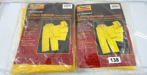 Lot of 2 Brand New Condo brand three-piece rain suits