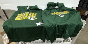 Lot of 2 Brand New NFL team apparel - Green Bay Packers youth extra large hoodieshooded sweatshirts