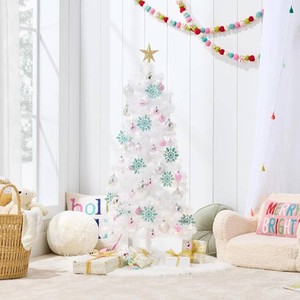 Best Choice Products 4ft Pre-lit Christmas Tree, Artificial Mini Tree Perfect for Kids, Apartments, Bedroom with Twinkling LED Lights - White Tinsel