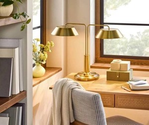 Brass Double-Shaded Table Lamp - Hearth & Hand with Magnolia
