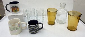 Lot of New Coffee Mugsmugs, glasses and vase