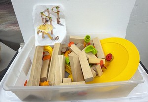 Wooden Marble Run Construction Set