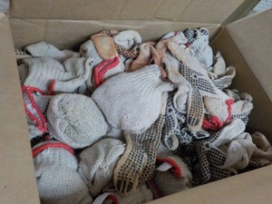 Box of Cotton Gloves- need washing...