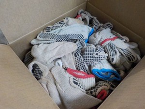 Box of Cotton Gloves- need washing...