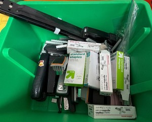 staplers and staples with tote