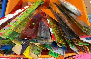 rulers assorted entire tote
