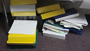 lot of three ring binders
