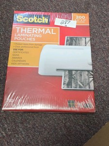 Scotch thermal laminating pouches 200 count