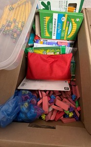 lot of pencils and erasers