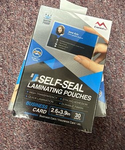 self seal laminating pouches, Business card size 4 brand new packs 30 in each