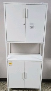 two tier Ikea cabinet with keys