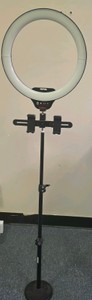 Selfie stand with light ring and BT remote
