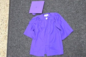 purple cap and gown