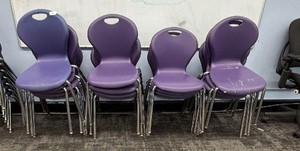 academia furniture industries, purple chairs model 718 X 18 in  lot