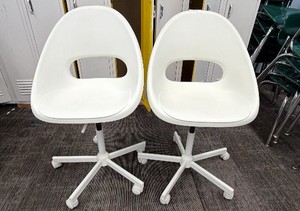 white IKEA chairs 2 in lot