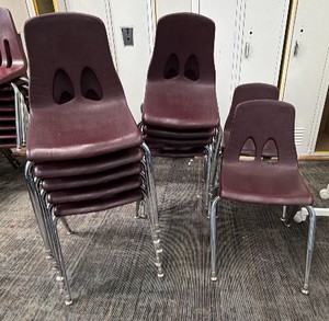 purple student chairs  12 in lot
