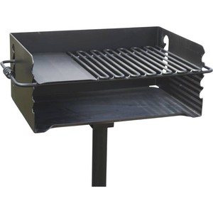 $250 Pilot Rock Heavy-Duty Jumbo Steel Park-Style Charcoal Grill, 24 14in. x 16 18in., Model# CBP-247