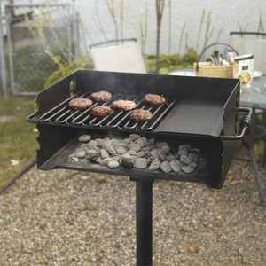 $250 Pilot Rock Heavy-Duty Jumbo Steel Park-Style Charcoal Grill, 24 1/4in. x 16 1/8in., Model# CBP-247