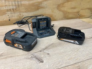 Ridgid Lot of 2- 2Ah 18v Batteries with Charger