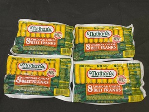 I - Nathan's Cheddar Cheese Beef Franks 8-Count (Lot of 4)