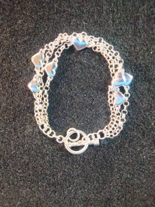New Vintage Tiffany & Co. style silver 3-strand puffed heart piece