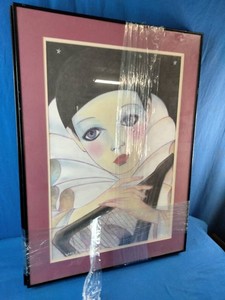 These are vintage Mira Fujita Pierrot mime art prints from the 1980s, recognizable by their distinctive sad clown imagery.
