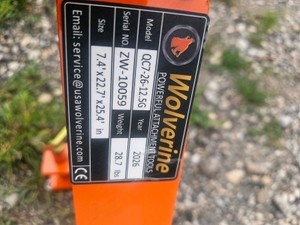 2026 - Unused - WOLVERINE - QUICK COUPLER 7 - QC7-26-12.5G