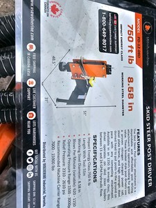 2026 - Unused - WOLVERINE - Skid Steer Post Driver - PD-12-08D