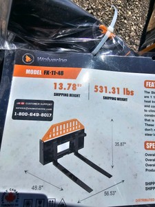 2026 - Unused - WOLVERINE - SKID STEER PALLET FORK - FK-11-48W