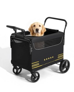 $160 All Terrain Pet Stroller for Medium & Large Dogs with Ramp, Foldable Dog Stroller with Brakes, 3 Entrances, Dual Adjustable Handles with Reversible Push, 160lbs Weight Capacity