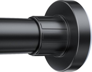Ausemku Shower Curtain Rod 32-80 Inch Adjustable - Heavy Duty No drill Spring Tension Shower Rod, Non-Slip Rustproof Telescopic Rod for Bathroom, Black