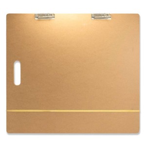 Officemate Artist Sketch Board with Handle, Portable Drawing Board, Tempered Hardboard Surface with Dual Clips & Rubber Band, Art Board for Studio, Classroom & Field Use, 23 x 26 (83099)