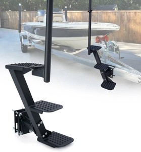 $120 Boat Trailer Steps, Heavy Duty Trailer Tongue Steps with Handle, Universal Fit for 3 x 3, 4 x 4 & 3 x 5 (3 Step, Textured Tread)  Non-Slip Surface, 450Lbs Capacity